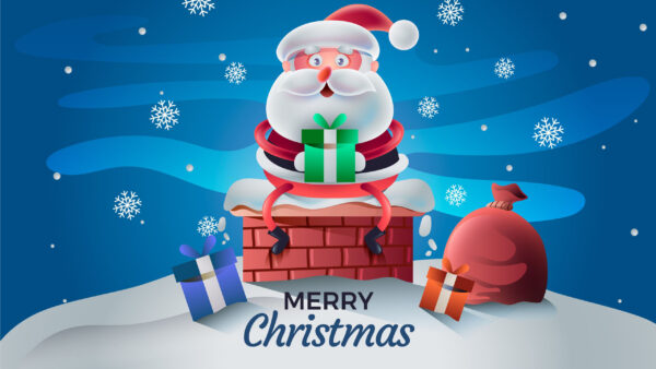 Wallpaper Merry, Claus, Santa, Snow, Gifts, Snowflakes, Christmas