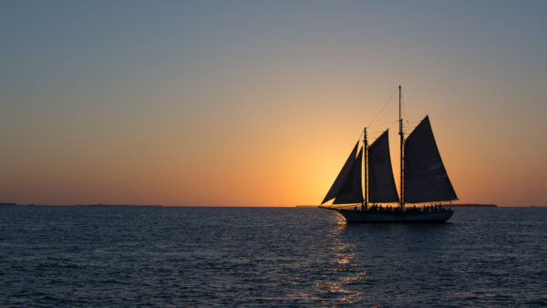 Wallpaper Ocean, Sail, Ship, Mobile, Silhouette, Background, Desktop