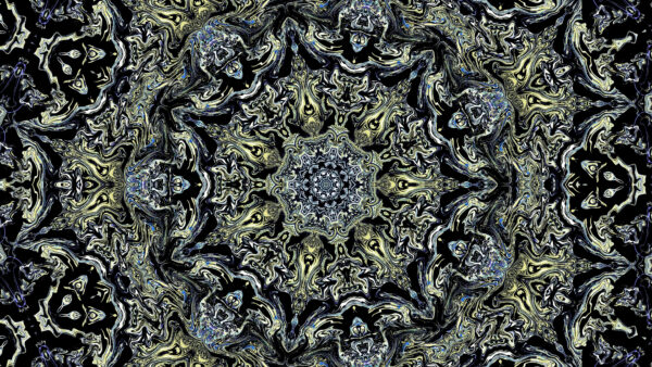 Wallpaper Yellow, Fractal, Abstract, Mobile, Pattern, Blue, Desktop, Light, Abstraction, Shapes