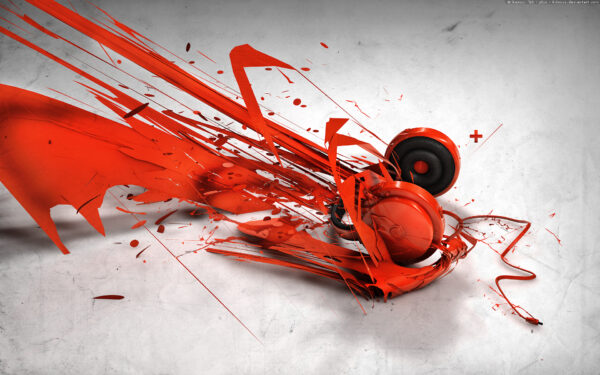 Wallpaper Music, Abstract, Headphones