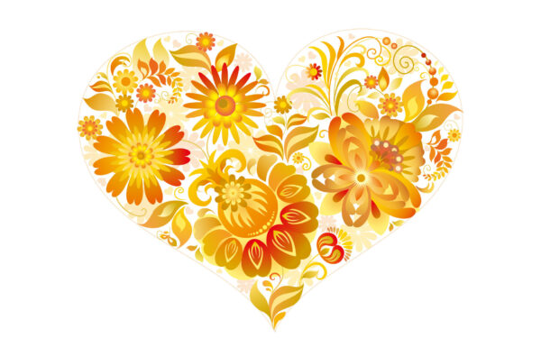 Wallpaper Love, With, Heart, Flowers