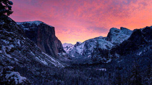 Wallpaper Yosemite, Park, National, Sunset