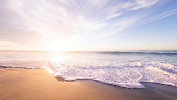 Wallpaper Under, Cloudy, Nature, Waves, Beach, Sky, Blue