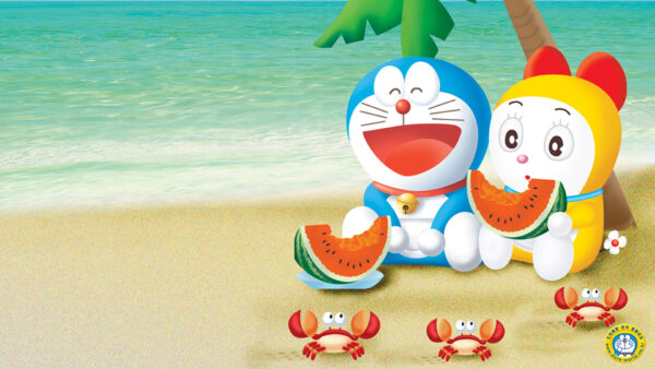 Wallpaper With, Beach, Doraemon, Desktop, Bcakground