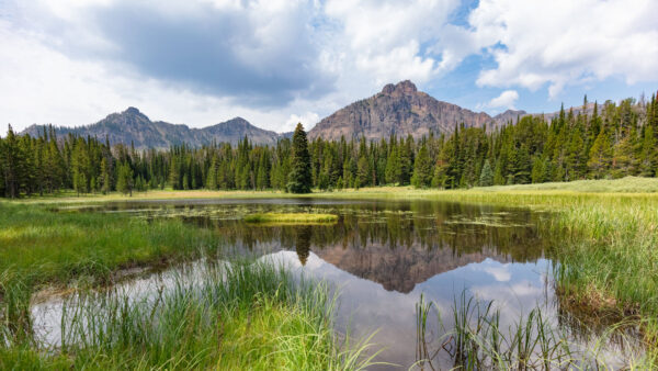 Wallpaper View, White, Mountains, Lake, Nature, And, Landscape, Sky, Mobile, Under, Clouds, Desktop, Reflection, Trees, Blue