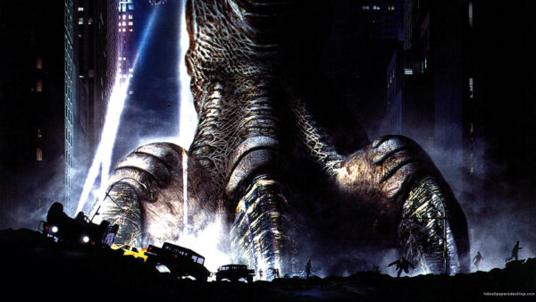 Wallpaper Running, Godzilla, Movies, Foot, Near, During, Peoples, Desktop, Cars, Time, Night