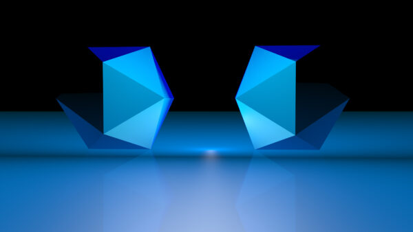 Wallpaper CGI, Shapes, Abstract, Blue, Digital, Art