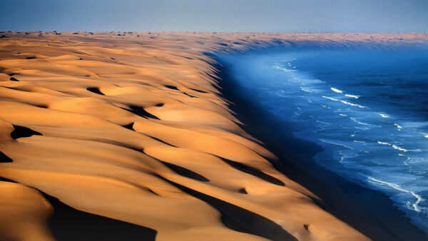 Wallpaper Beach, Sea, Africa, Namibia, Ocean, Desert, Sand, African
