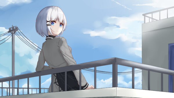 Wallpaper Siesta, Hair, Background, Blue, Girl, Anime, Eyes, White, Sky