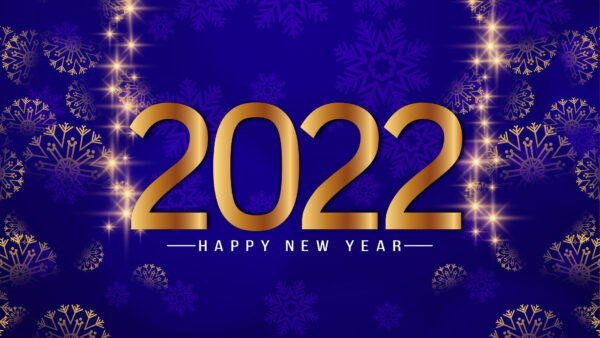 Wallpaper Glitter, Blue, Sparkle, Background, Lights, 2022, Happy, New, Year