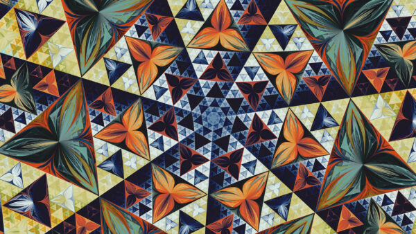 Wallpaper Pattern, Colorful, Triangle, Symmetry, Abstract, Kaleidoscope