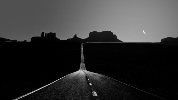 Wallpaper Mountain, Nature, And, Image, White, Black, Road, Slope, Between