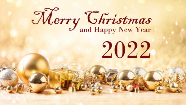 Wallpaper Happy, Golden, 2022, Glitter, Decoration, Silver, Ornaments, New, Year