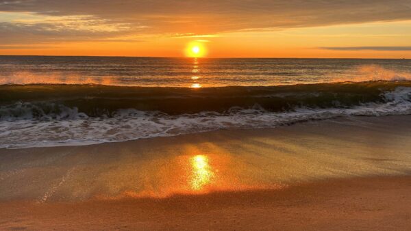 Wallpaper View, Sunrise, Sand, Reflection, Beach, Desktop, Waves, Ocean, Nature, Water, Sea, Mobile, Splash
