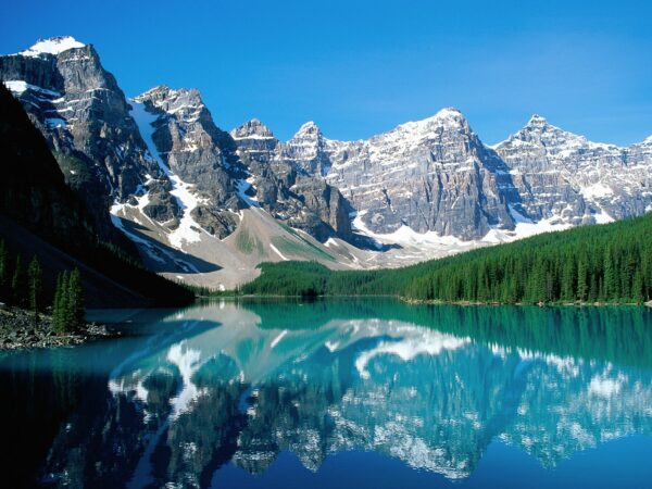 Wallpaper Valley, Moraine, Lake, Peaks