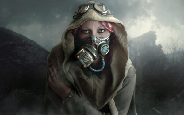 Wallpaper Woman, Cold, Mask