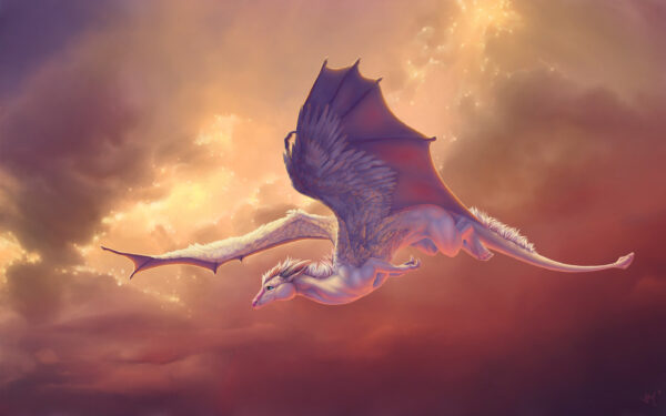 Wallpaper Dragon, Pegasus, Horse, Flying
