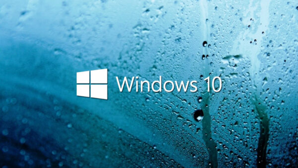 Wallpaper Glass, Water, Windows, Logo, Blue, Drops