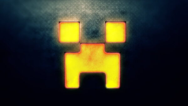 Wallpaper Minecraft, Yellow, Logo, Face, Creeper
