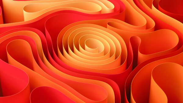 Wallpaper Mobile, Abstraction, Abstract, Ribbon, Shapes, Desktop, Yellow, Orange