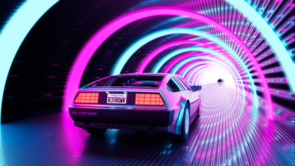 Wallpaper Vaporwave, The, DeLorean, Car, DMC-12, Future, Back
