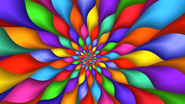 Wallpaper Spiral, Petals, Colorful, Trippy, Flower