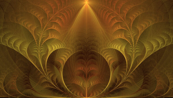 Wallpaper Desktop, Light, Green, Fractal, Pattern, Glare, Abstract, Mobile, Orange, Reflection