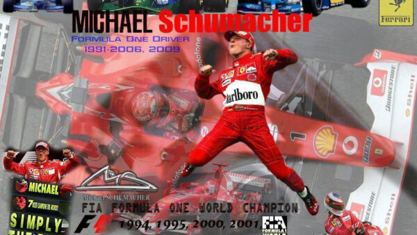Wallpaper Racer, With, Michael, Happy, Schumacher, Success, Desktop, Jumping
