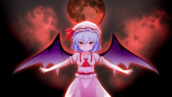 Wallpaper Red, Remilia, Girl, Anime, Scarlet, Touhou, Moon