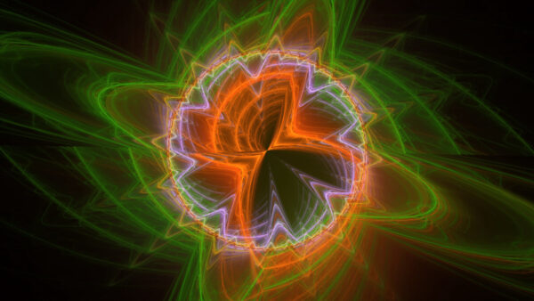 Wallpaper Art, Green, Orange, Pattern, Abstract, Abstraction, Fractal