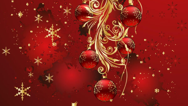 Wallpaper Christmas, Decoration, Red, Desktop, Snowflake, Bauble