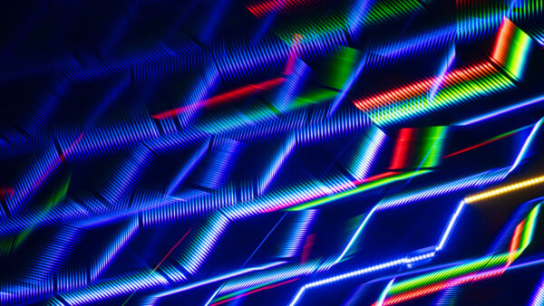 Wallpaper Abstract, Abstraction, Lines, Rhombuses, Mobile, Desktop, Blue, Zigzags