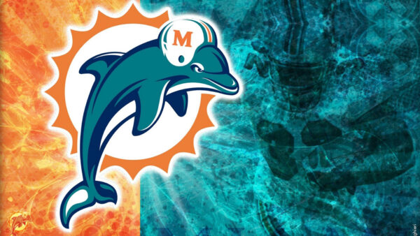 Wallpaper Blue, Miami, Dolphins, Orange, Design, Logo, Background