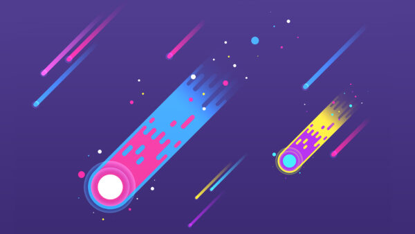 Wallpaper Comet, Minimal, Violet, Purple, Stars, Colorful