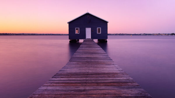 Wallpaper Sunset, Boathouse