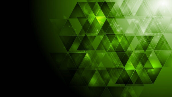 Wallpaper Green, Abstract, Desktop, White, Triangles, Black