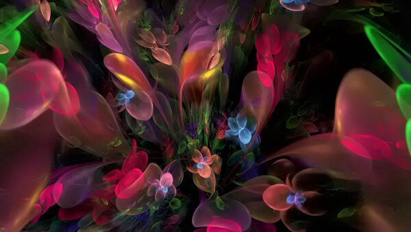 Wallpaper Flowers, Desktop, Smoke, Multicolored, Abstract, Fractal