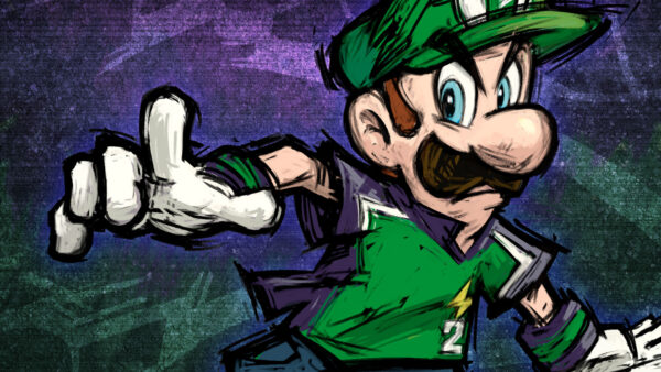 Wallpaper Background, Games, Purple, With, Eyes, Blue, Luigi