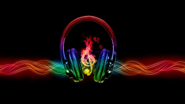 Wallpaper Background, Headphone, Note, Music, Colorful