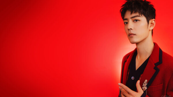 Wallpaper Standing, Xiao, Dress, Background, Red, Wearing, Black, Zhan, Boys