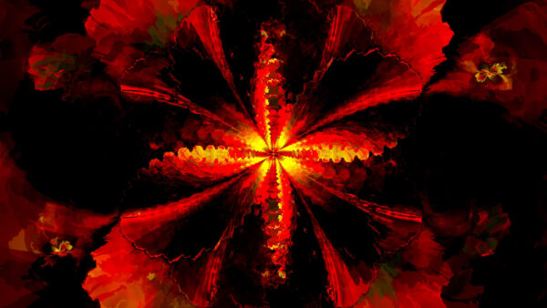 Wallpaper Fractal, Desktop, Pattern, Abstraction, Red, Abstract, Yellow, Mobile