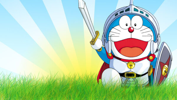 Wallpaper Doraemon, Sword, Shield, And, With, Desktop