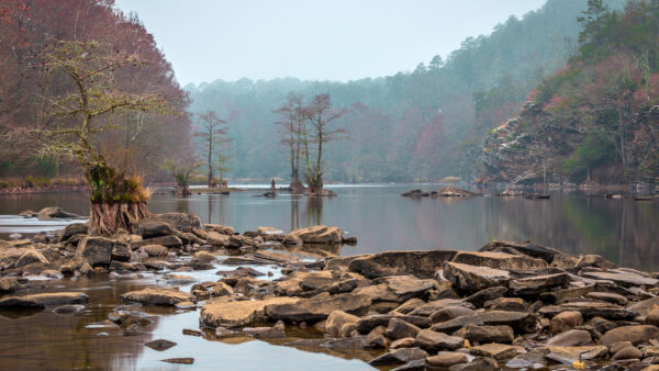 Wallpaper Trees, Rocks, Autumn, Nature, And, View, Water, Stones, Long, Landscape