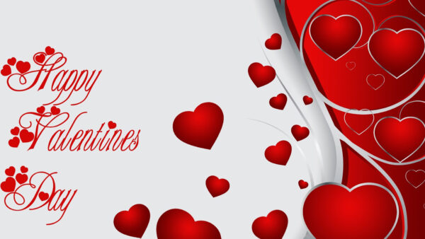 Wallpaper Red, Desktop, With, Happy, White, Background, Valentine, Valentine’s, Word, Hearts, Day