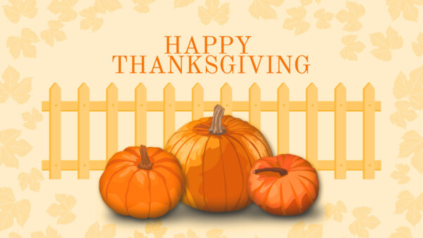 Wallpaper Background, Desktop, Fence, Thanksgiving, Pumpkins
