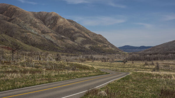 Wallpaper Turn, Sky, Mountains, Under, Nature, Road, Blue