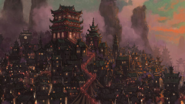 Wallpaper Liyue, Smokes, Buildings, Impact, Genshin