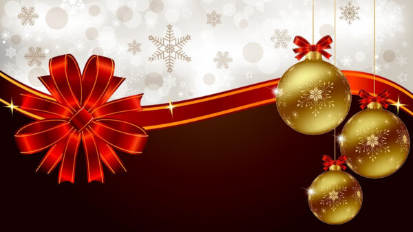 Wallpaper Snowflake, Christmas, Golden, Desktop, Decoration