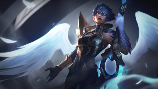 Wallpaper Ahri, Wings, Legends, Eyes, With, League, Blue