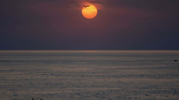 Wallpaper Horizon, Dark, Ocean, Water, Moon, Background